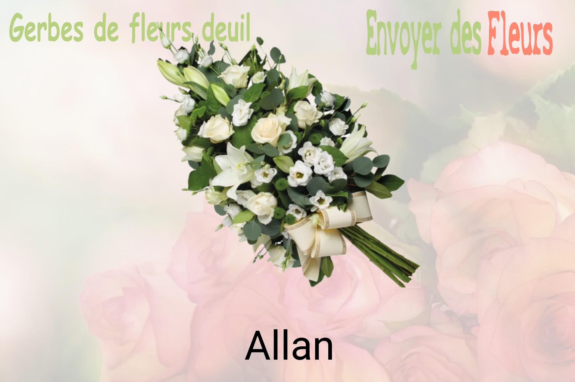 Gerbe de fleurs de deuil livrée à Allan